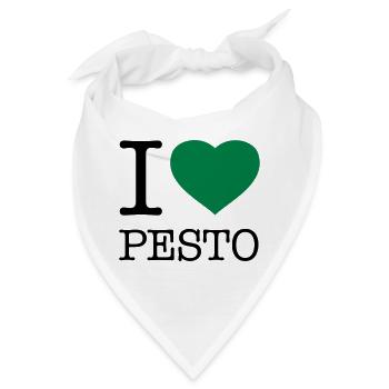 I LOVE PESTO Basilikum - Bandana - Weiß - Vorne
