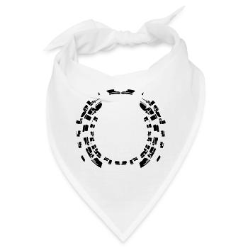 Kreis Muster Rund Rahmen Umrandung - Bandana - Weiß - Vorne