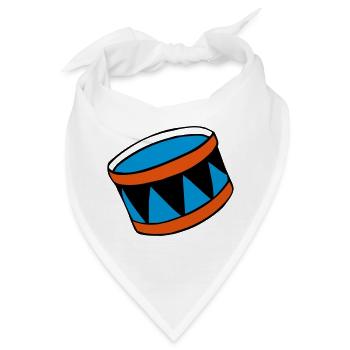 drums - Trommel - Bandana - Weiß - Vorne