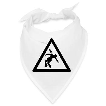 elektriker blitzschlag signalisiert gefahr - Bandana - Weiß - Vorne