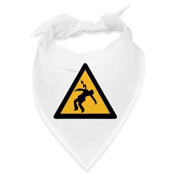elektriker blitzschlag signalisiert gefahr - Bandana - Weiß - Vorne