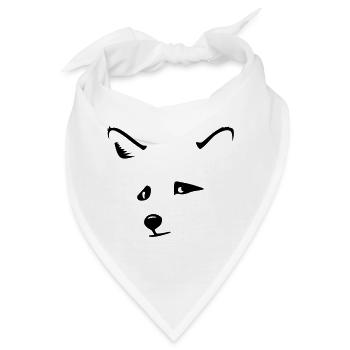 Fuchskopf / fox head (1c) - Bandana - Weiß - Vorne