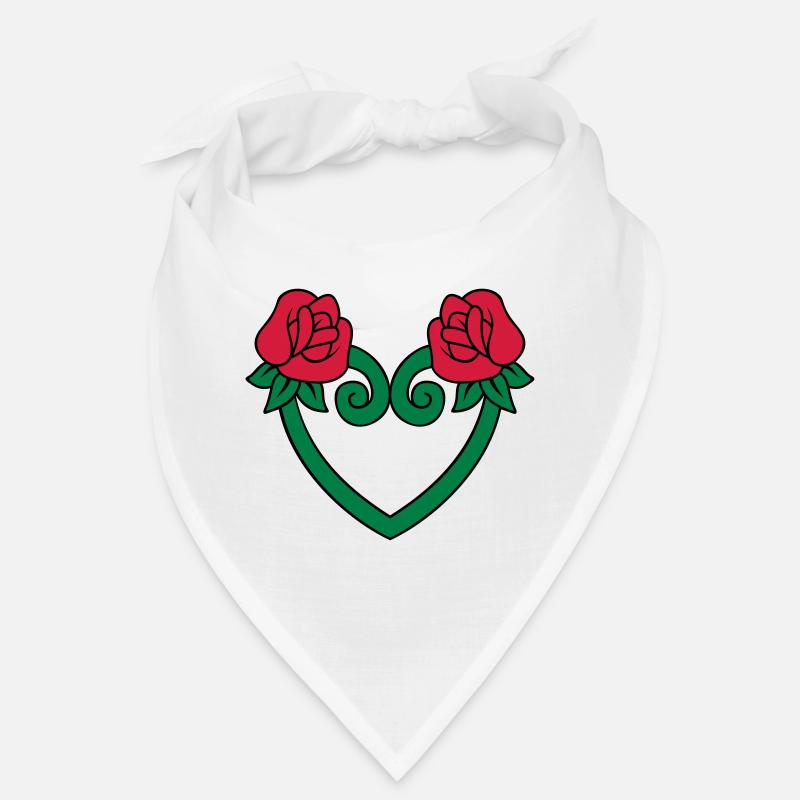 Rose Blumen-Herz 3c Bandana
