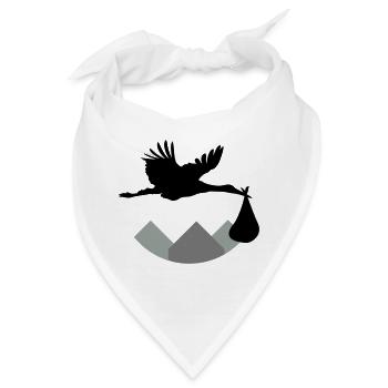 Stork & Baby (Vector) - Bandana - Weiß - Vorne