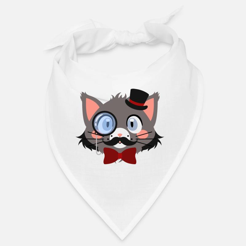 Chat gentleman avec monocle et chapeau Bandana