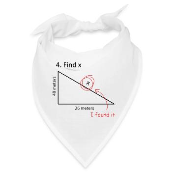 Finde x Find x Geometrie Mathematik Trigonometrie - Bandana - Weiß - Vorne