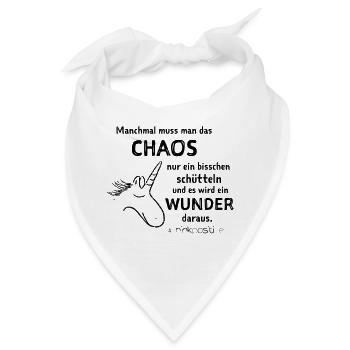 lustiger Spruch witzige Sprueche - Chaos schütteln - Bandana - Weiß - Vorne