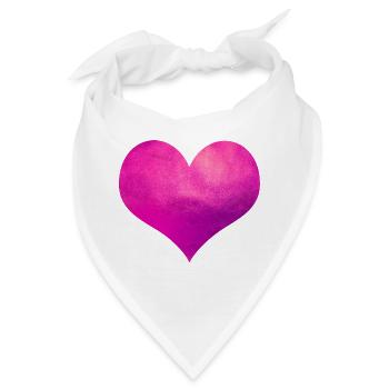 Rosa Herz - Bandana - Weiß - Vorne