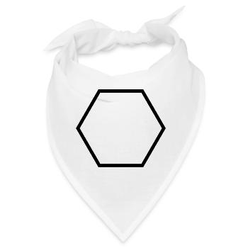 Form Symbol Quadratisch Oval Rund Fertigen Passt - Bandana - Weiß - Vorne