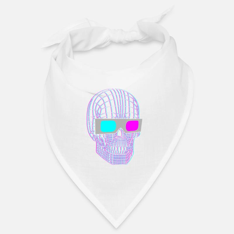 3D Schädel Mit 3D Brille Bandana