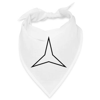 stern 3 zacken - Bandana - Weiß - Vorne