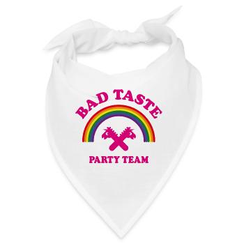 Bad Taste Party Team (Einhorn, Regenbogen, Cooper) - Bandana - Weiß - Vorne