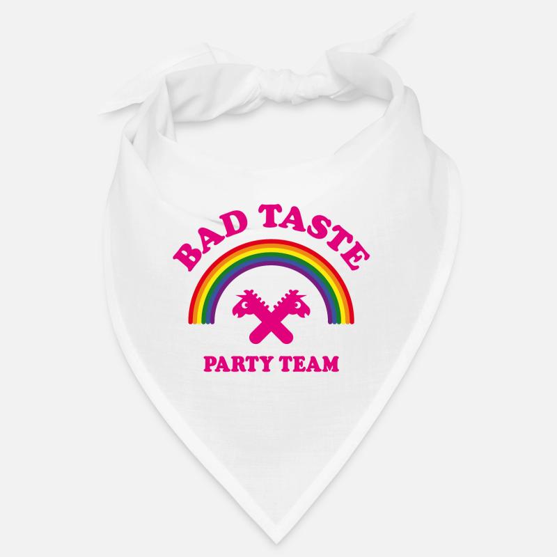 Bad Taste Party Team (Einhorn, Regenbogen, Cooper) - Bandana - Weiß
