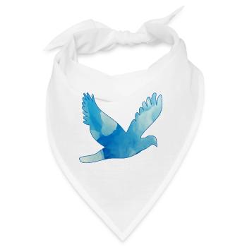 Taube Frieden blau Friedenstaube - Bandana - Weiß - Vorne
