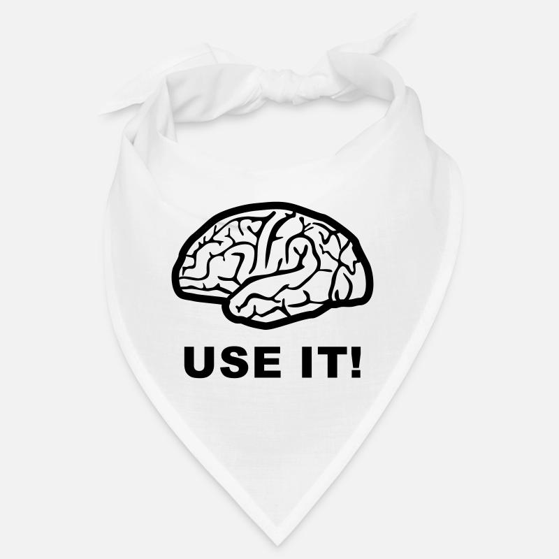 Brain - use it! - Bandana - blanc