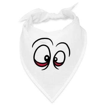 augenringe gucken sehen verruecktes gesicht augen - Bandana - Weiß - Vorne