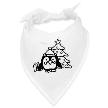 Pinguin (Weihnachten) - Bandana - Weiß - Vorne