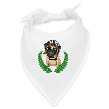 Hund Pilot Pilotenhelm Flieger fliegen Luftwaffe - Bandana - Weiß - Vorne