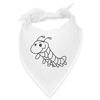 raupe schnecke kriechen schlange süß niedlich comi - Bandana - Weiß - Vorne