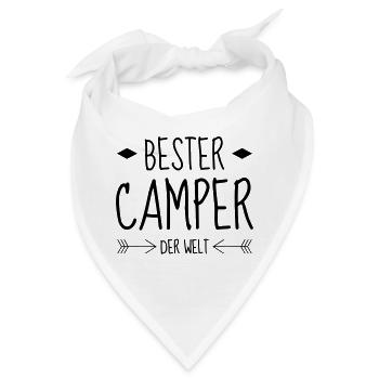 Campingplatz / Camper / Camping / Camp - Bandana - Weiß - Vorne