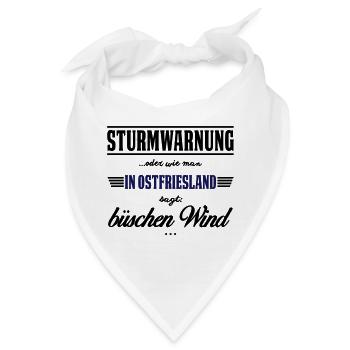 Sturmwarnung Ostfriesland - büschen Wind - Bandana - Weiß - Vorne