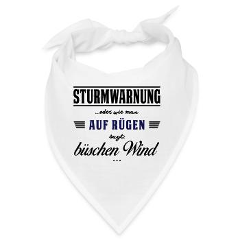 Sturmwarnung Rügen - büschen Wind - Bandana - Weiß - Vorne