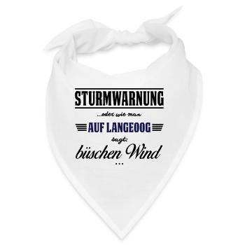 Sturmwarnung Langeoog - büschen Wind - Bandana - Weiß - Vorne