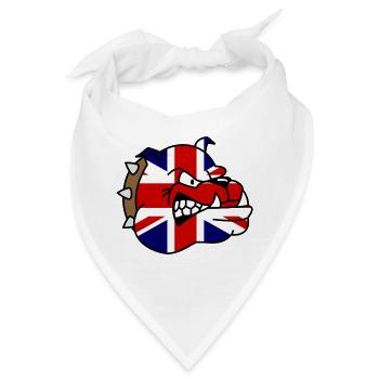 Britische Bulldogge Union Jack - Bandana - Weiß - Vorne