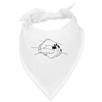 Hand in Hand - ein Leben lang - Hands - Love - Bandana - Weiß - Vorne