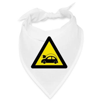 E Auto Achtung e-auto Warnschild - Bandana - Weiß - Vorne