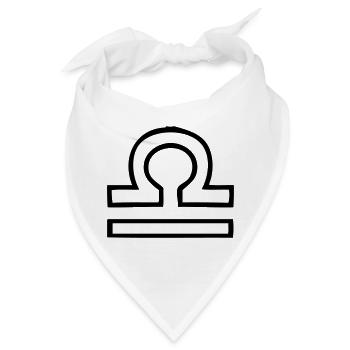 Waage Sternzeichen - Bandana - Weiß - Vorne