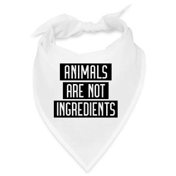 Tiere sind keine Zutaten - Vegan Protest - Bandana - Weiß - Vorne