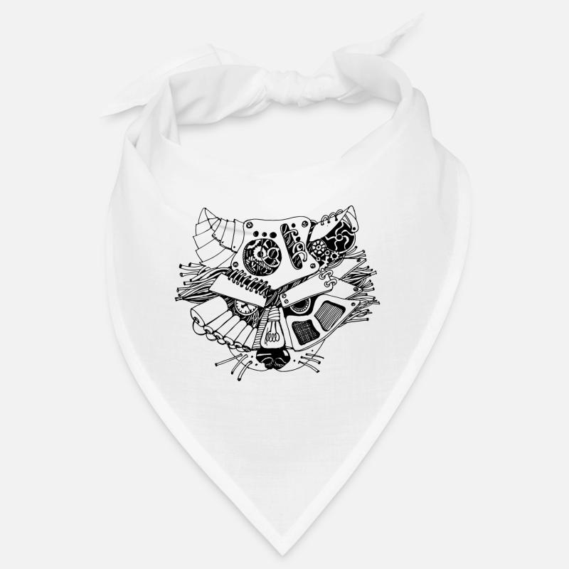 steampank raccoon - Bandana - Weiß