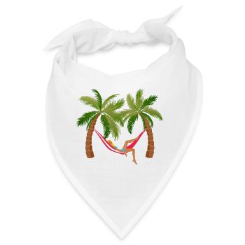 Mädchen Hängematte Urlaub Palme schlafen schlafen siesta hu - Bandana - Weiß - Vorne
