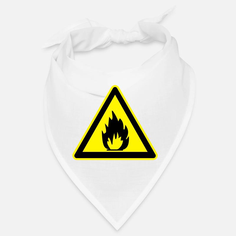 inflammable sign - Bandana - white