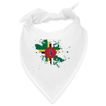 Dominica Flagge als Farbklecks - Bandana - Weiß - Vorne