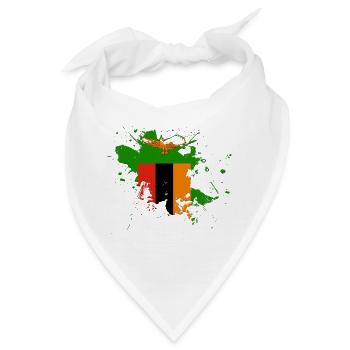 Sambia Flagge als Farbklecks - Bandana - Weiß - Vorne