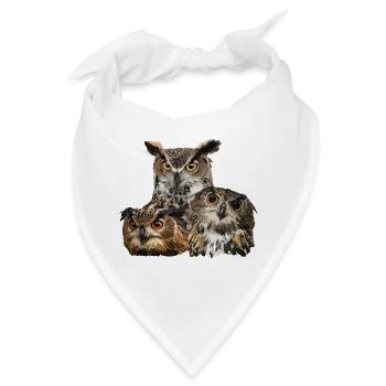Nächtliche Raubvögel - Bandana - Weiß - Vorne