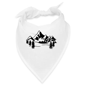 Berg, Berge und Wald - Bandana - Weiß - Vorne