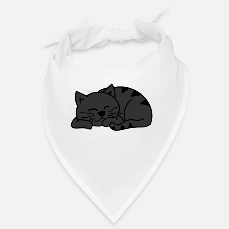 Sleeping cat in red Bandana