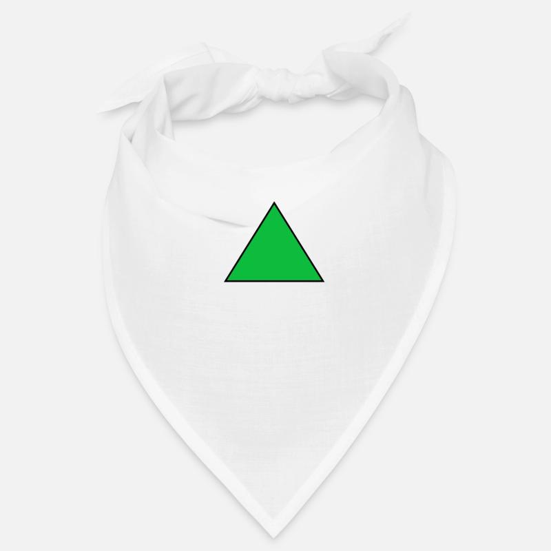 Triangle vert - Bandana - blanc