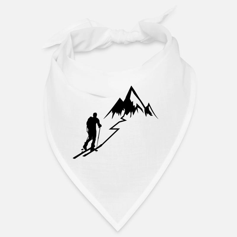 Tourenski Geschenk Ski Touren Geschenkidee Berg - Bandana - Weiß