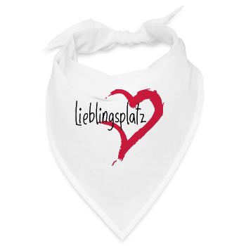 Lieblingsplatz Kissen mit Herz - Bandana - Weiß - Vorne
