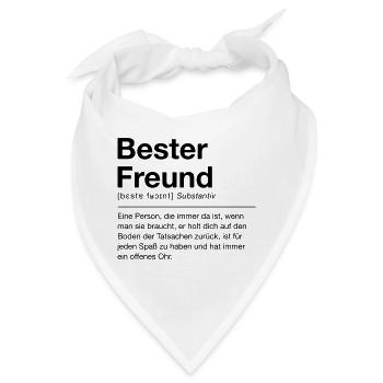 Bester Freund - Bandana - Weiß - Vorne