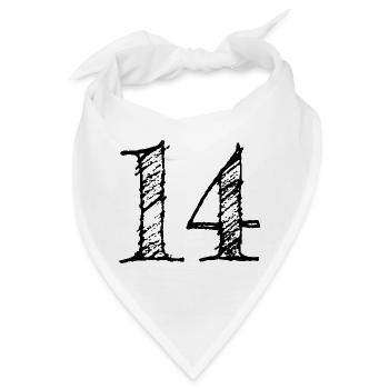 Abbildung 144 - Nummer 14 (hand-drawn) - Bandana - Weiß - Vorne