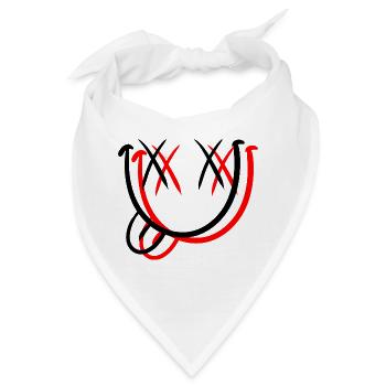 Ausgestreckte Zunge Smile - Bandana - Weiß - Vorne