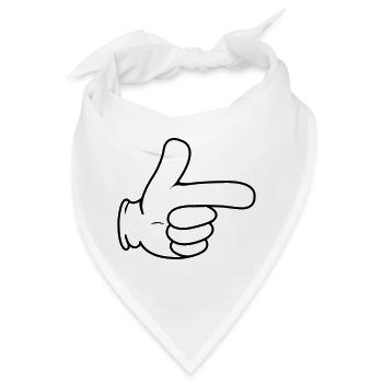 hand zeigefinger - Bandana - Weiß - Vorne