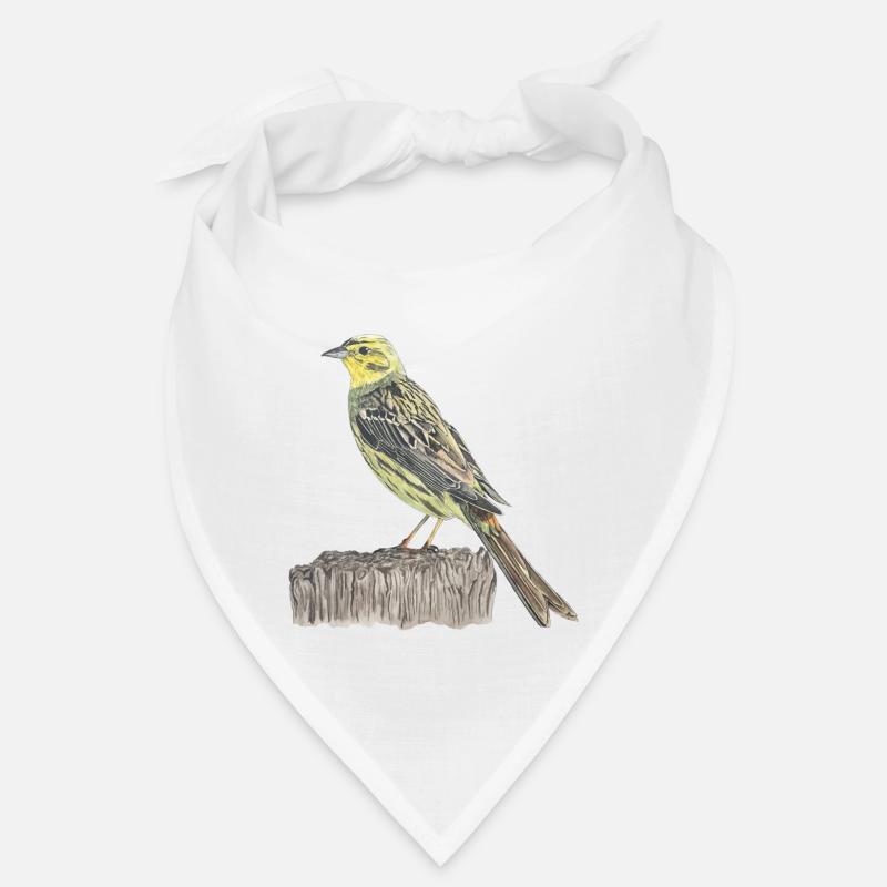 Goldammer Vogel - Bandana - Weiß