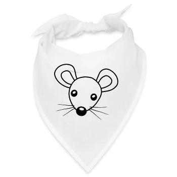 Kopf Maus Clipart - Bandana - Weiß - Vorne
