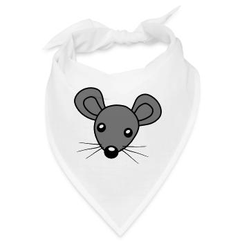 Maus Kopf Clipart - Bandana - Weiß - Vorne